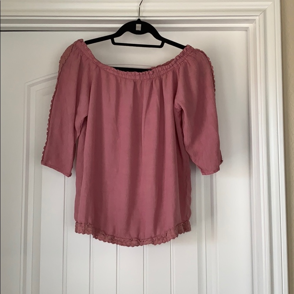 Pink off the shoulder top